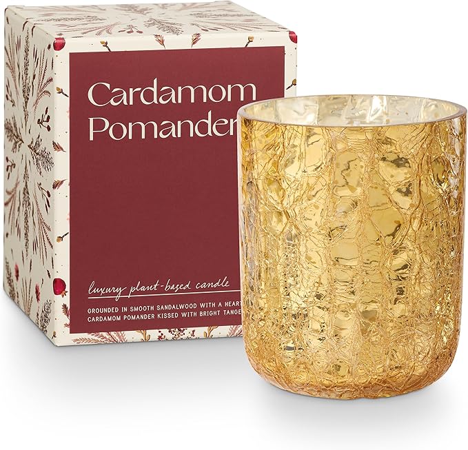 ILLUME Small Boxed Crackle Glass Candle, Cardamom Pomander - Image 5