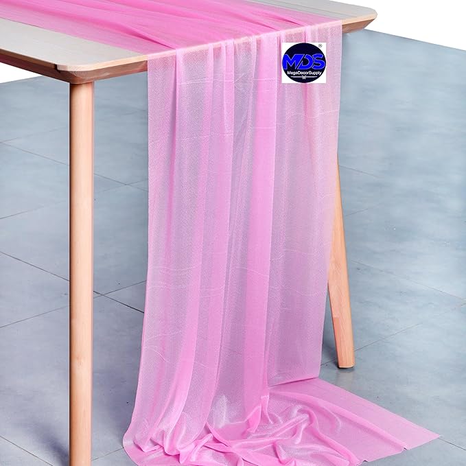 MDS 2 Pack 10ft Chiffon Table Runner 29 x 120 Inches Sheer Wedding Runner - Image 6