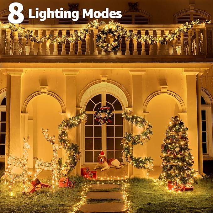328 FT 1000 LED Christmas Lights Outdoor, Warm White Christmas Lights - Image 2