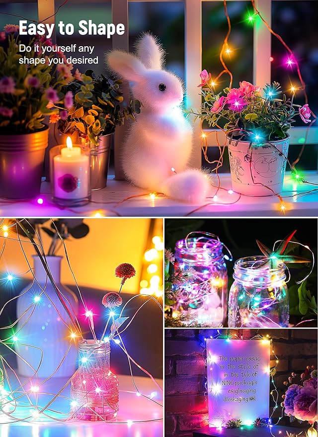 Smart Fairy Lights Plug in, 2 Pack 33FT 100LEDs USB Bluetooth Twinkle Lights - Image 7