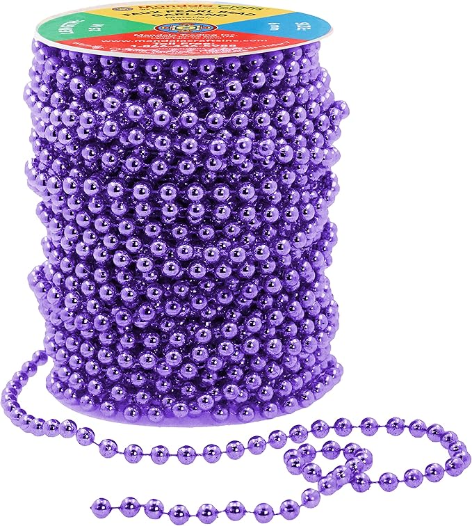 Mandala Crafts 6mm Faux Purple Pearl Beads Roll - Image 3