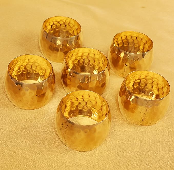 Gorgeous Perfect Hand Hammered Large Size Gold Color Party Dining Table Napkin - Image 6