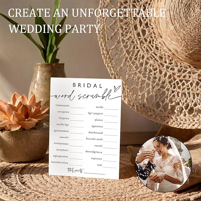 Fun Wedding Shower Games Bridal Word Scramble who knows the bride best 25 Game - Image 4