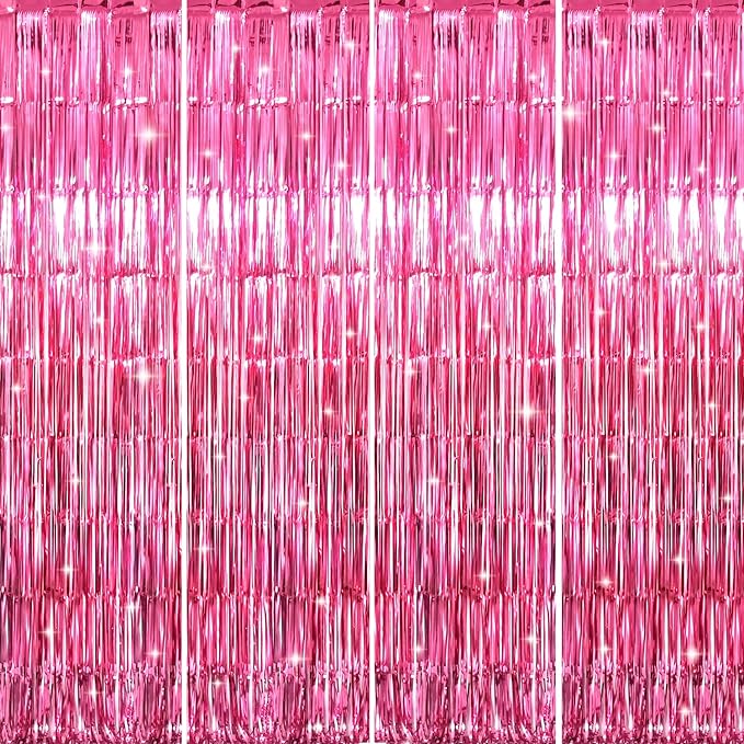 GOER 3.2 ft x 8.2 ft Metallic Tinsel Foil Fringe Curtains Party Photo Backdrop by GOER