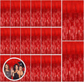 20 Pack Red Streamers Party Backdrop Christmas Decorations Foil Fringe Backdrop by BOMSI