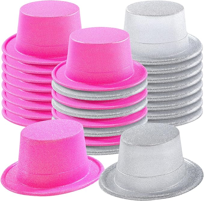 Hillban 24 Pcs Halloween Glitter Top Hat Bowler by Hillban