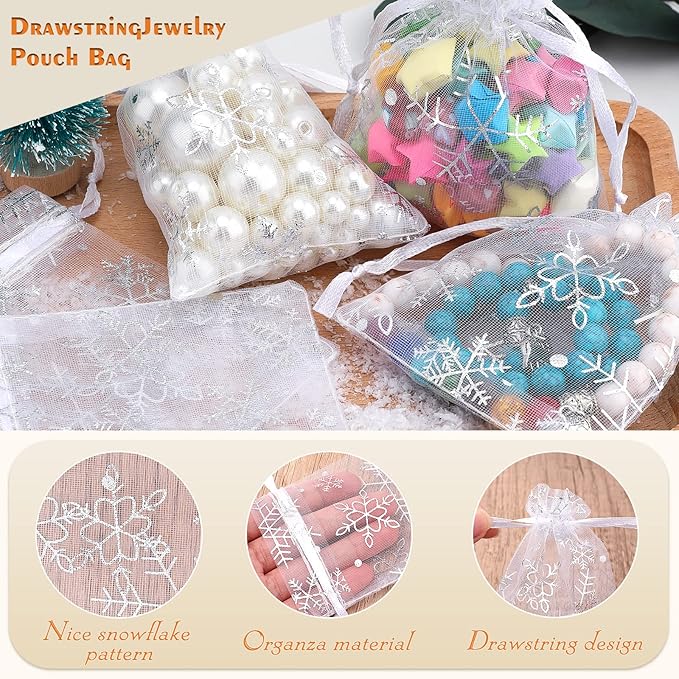 jijAcraft 3x4 Inch Christmas Organza Bags - Image 4