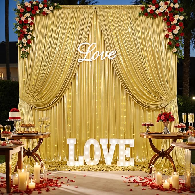 10x10 Gold Sequin Backdrop Curtain - Image 6