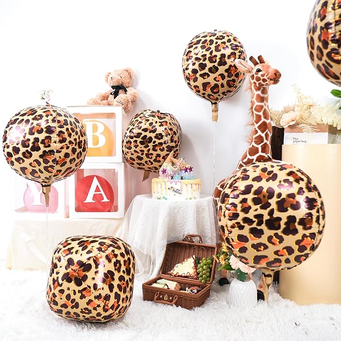 Leopard & Cheetah Print Foil Balloons, 22 Inch Big Round Foil Balloon - Image 2