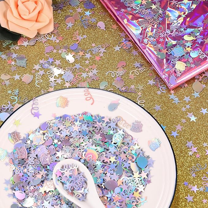 Iridescent Happy Birthday Confetti, Baby Shower, DIY Arts and Crafting - Image 6