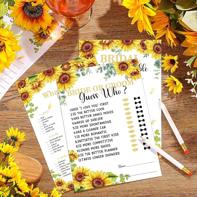 Teling 145 Pieces Bridal Shower Game Bridal Shower Favors Set Wedding Games - Image 7