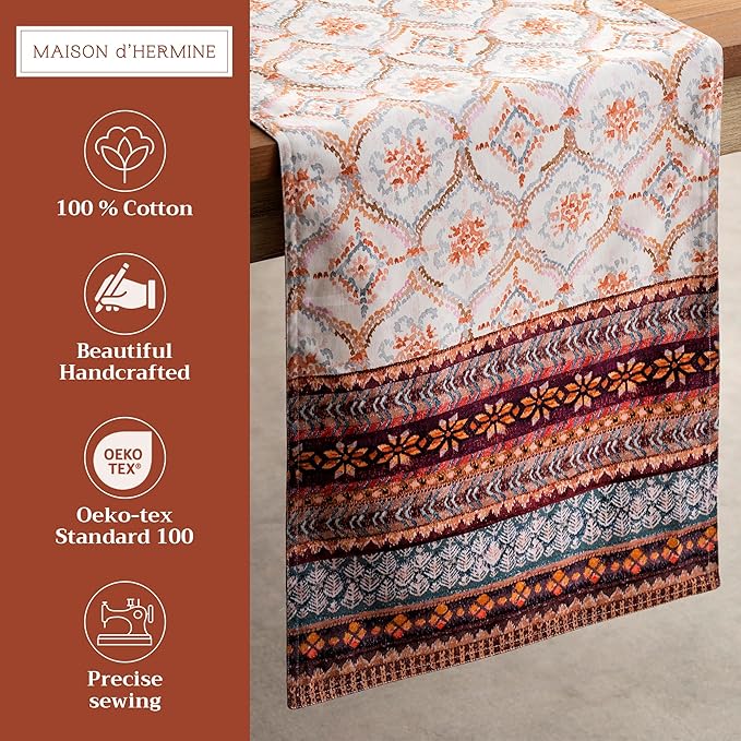 Maison d' Hermine Table Runner 100% Cotton Double Layer Table Runners 72 inches - Image 2