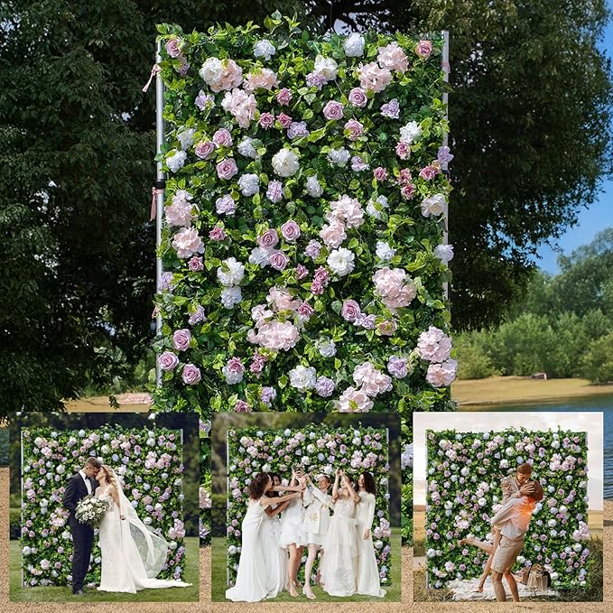 Artificial Luxury‌ Flower Wall Panels, Gorgeous 3D Silk Floral Backdrop by COCOFLOWERWALL
