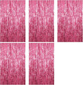 5 Pack Foil Curtain Backdrop Pink Metallic Tinsel Foil Fringe Curtains Photo by KEJ