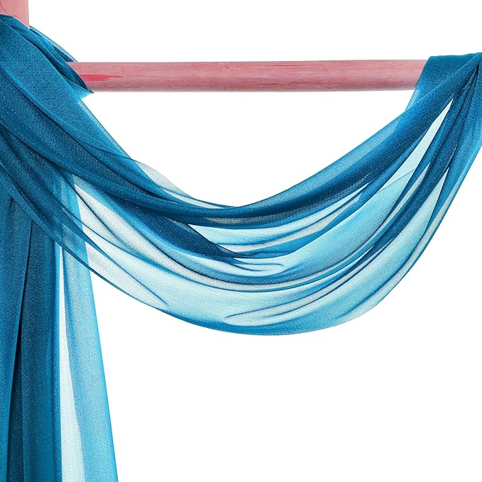 VDS Pack of 2 Panel Wedding Arch Draping Fabric Sheer Chiffon Fabric Drapery - Image 2