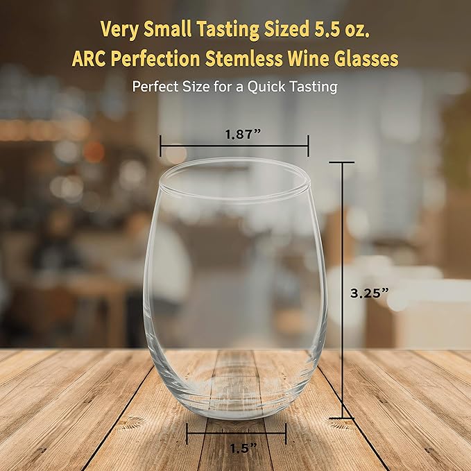 DISCOUNT PROMOS Stemless Wine Glasses by ARC 5.5 oz. Set of 12, Bulk Pack - Image 5