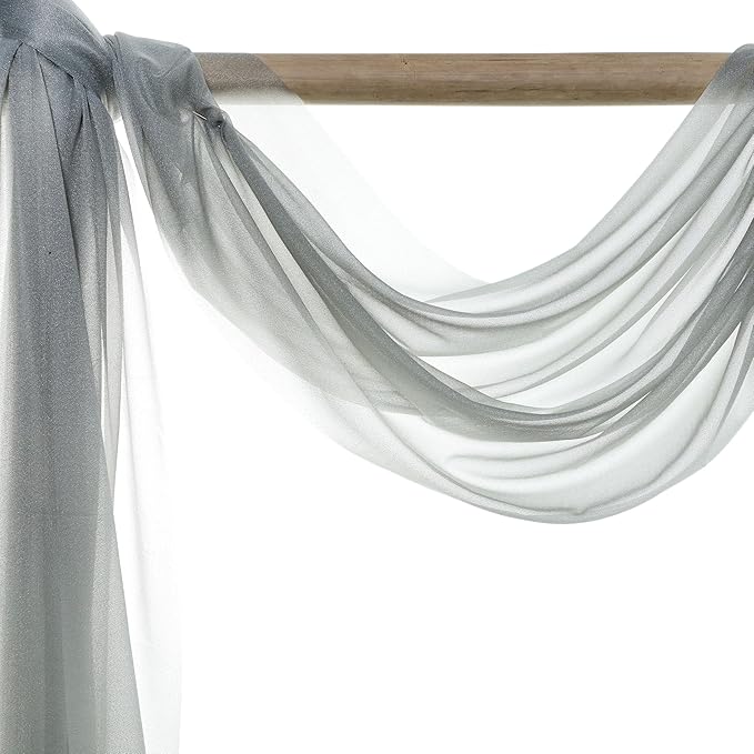 VDS Pack of 1 Panel Wedding Arch Draping Fabric Sheer Chiffon Fabric Drapery - Image 5