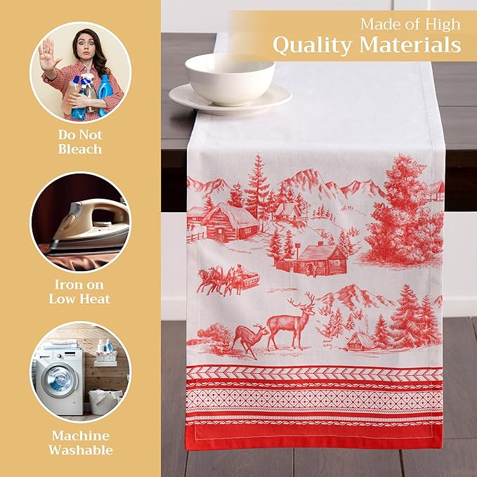 Maison d' Hermine Table Runner 100% Cotton Single Layer Table Runners 72 inches - Image 3