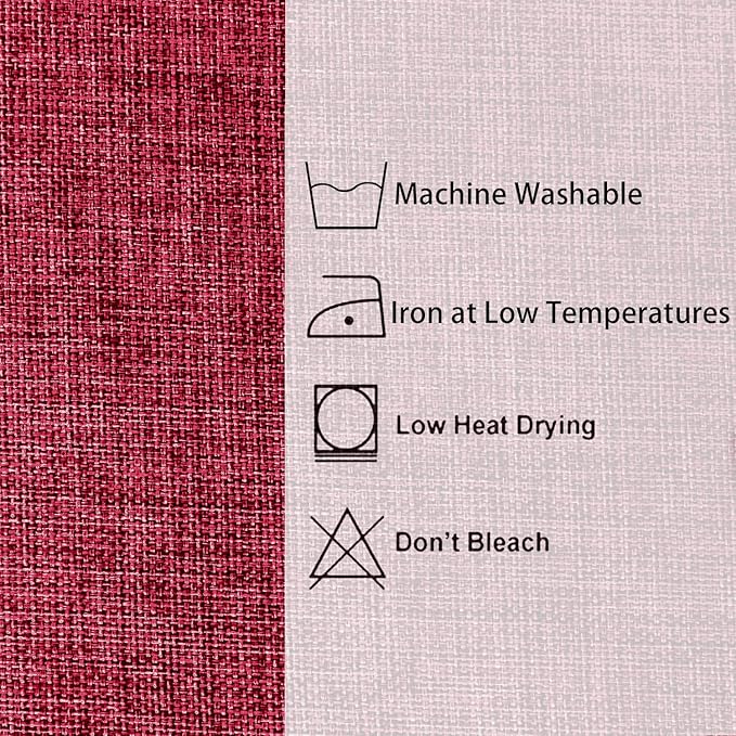 Hiasan 2 Pack Faux Linen Red Square Tablecloth - Image 5