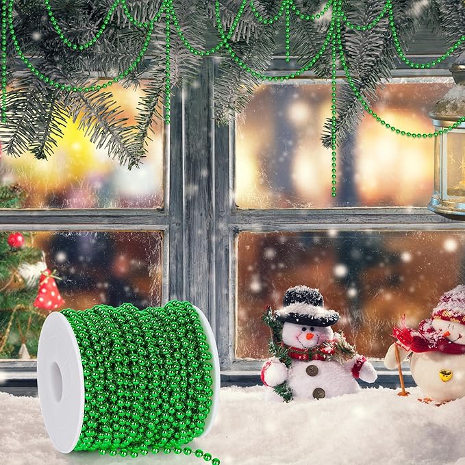 100 Feet Christmas Bead Garland, Plastic Garland Tree Decoration, Hanging Beads - Image 2
