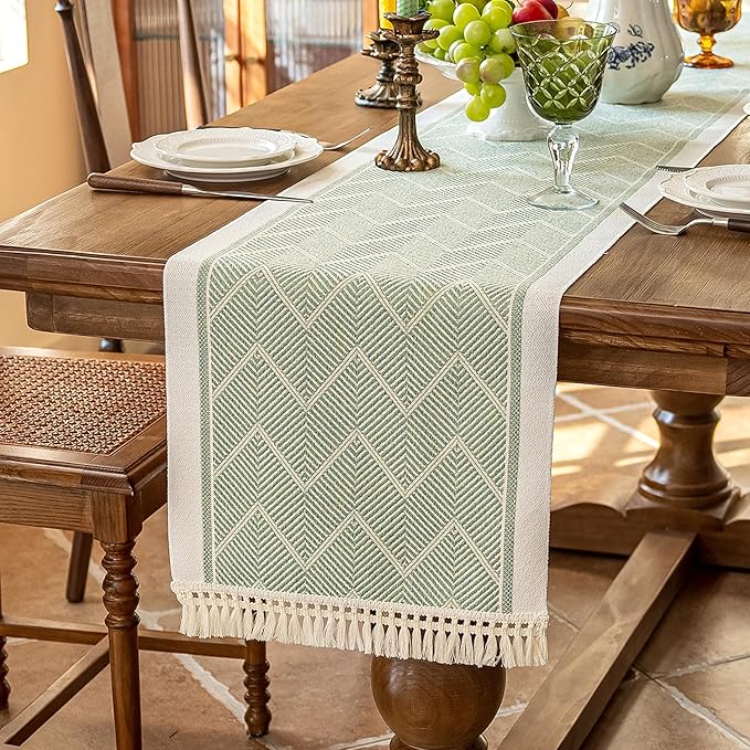 Table Runners 83 Inches, Waterproof Boho Table Runner by UWWGKK