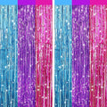 2 Pack Blue Purple Pink Metallic Tinsel Foil Fringe Curtains, Door Streamers by Unknown
