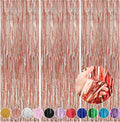 Crosize 7 Pack 3.3 x 9.9 ft Rose Gold Foil Fringe, Streamer Backdrop Curtains by Crosize