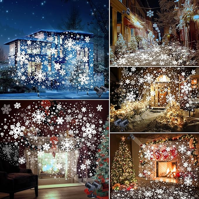 Snowflake Projector Lights, Christmas Decorations Lighting Projector, - Image 4
