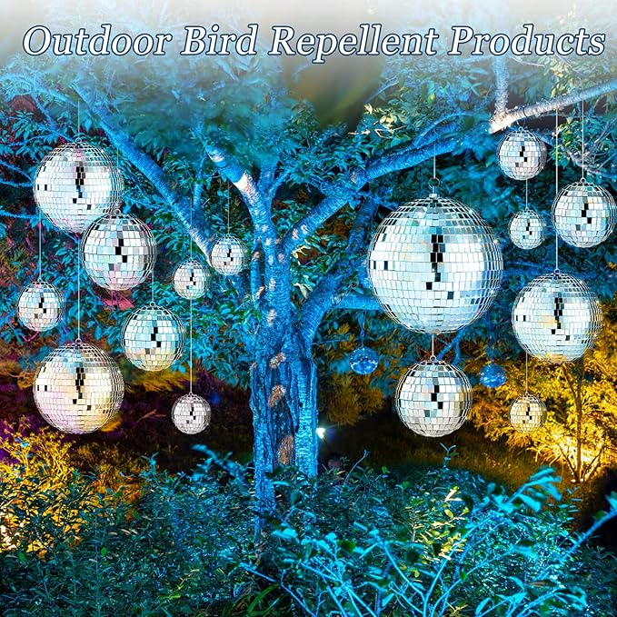 Funtery 100 Pcs Mirror Disco Balls Bulk Assorted Silver Hanging Disco Ball Decor - Image 7