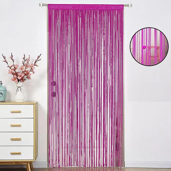 Beaded Doorway Curtain Door Beads Dense String Curtains Fringe Hippie Perfect - Image 2