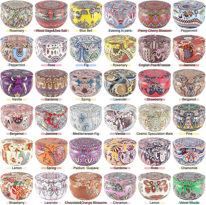 Scented Candles Gifts Set 36 Pack Soy Wax Travel Tin Jar Candles - Image 2