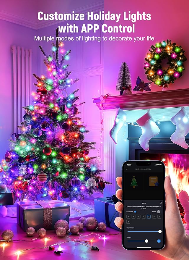 Smart Fairy Lights Plug in, 2 Pack 33FT 100LEDs USB Bluetooth Twinkle Lights - Image 2