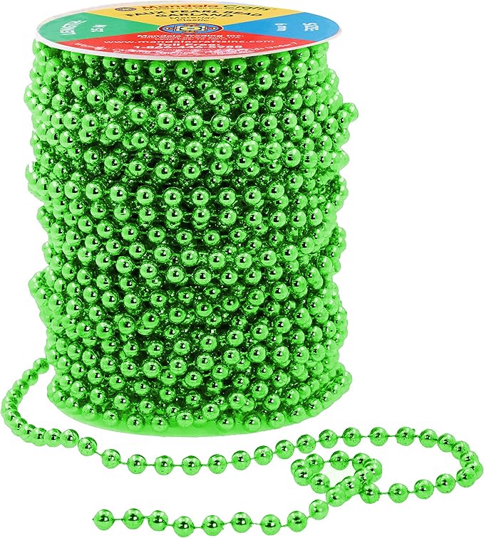 Mandala Crafts 6mm Faux Green Pearl Beads Roll - Image 3