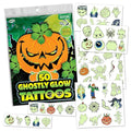 Glow in the Dark Ghost Temporary Tattoos – 50 Pack Halloween Tattoos by Savvi