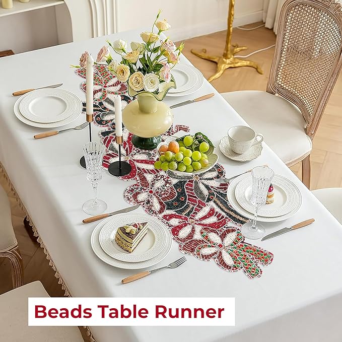 Elegant Glass Beads Table Runner 13x36 - Image 4