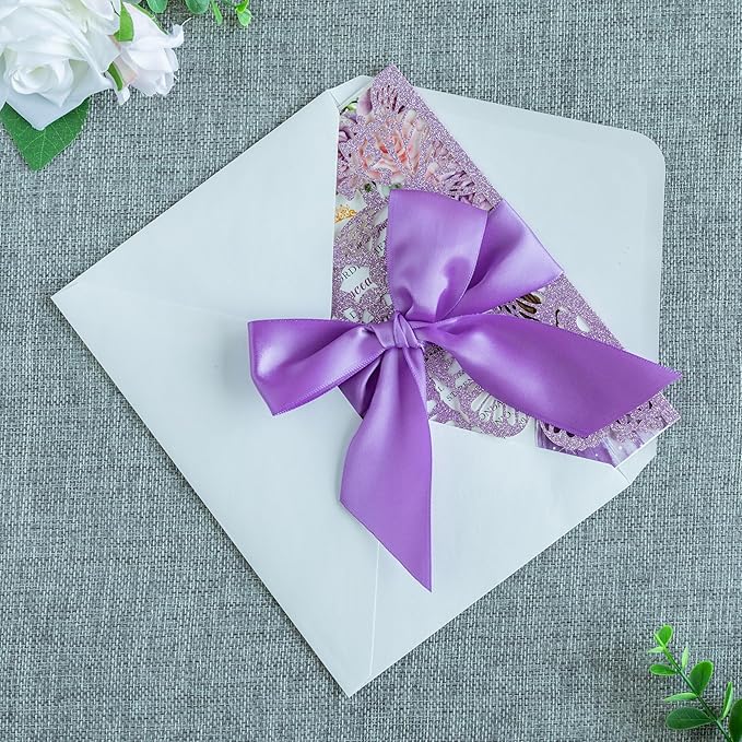 20 PCS 5.12x7.2 Butterfly Personalized Quinceanera Invitation, Customized XV - Image 5