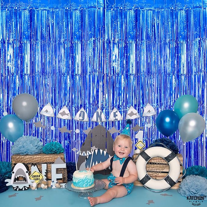 KatchOn, Metallic Blue Backdrop Curtain - Image 6