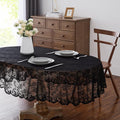LinenZone Black Oval Tablecloth by LinenZone