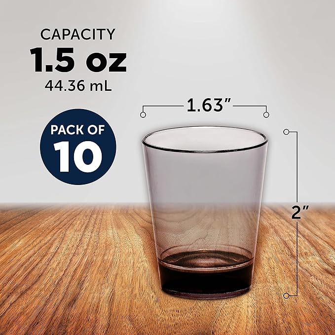DISCOUNT PROMOS Translucent Plastic Shot Glasses 1.5 oz. Set of 10, Bulk Pack - Image 5