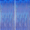 2 Pack Blue Foil Fringe Backdrop Curtains, Tinsel Streamers Party Decorations by Voircoloria