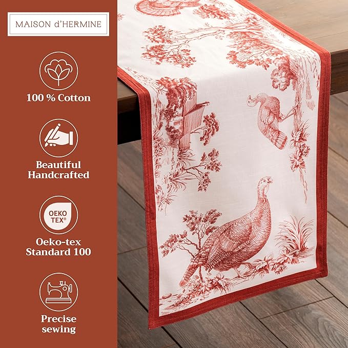 Maison d' Hermine Table Runner 100% Cotton Double Layer Table Runners 72 inches - Image 2