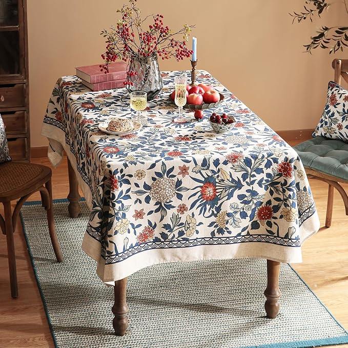patdrea Designer Blue Small Tablecloth - Image 9