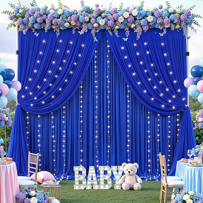 Royal Blue Tulle Backdrop Curtain - Image 3