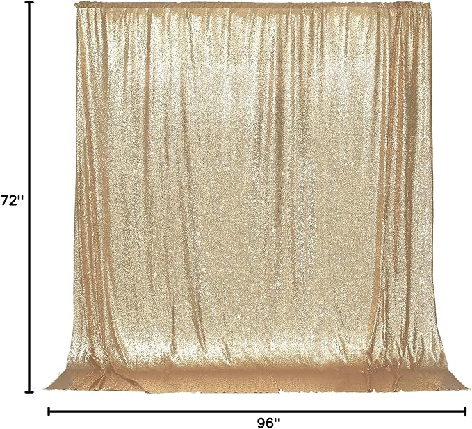 PartyDelight Sequin Backdrop Light Gold 6Ft x 8Ft Photograph Back Drop Wedding - Image 7
