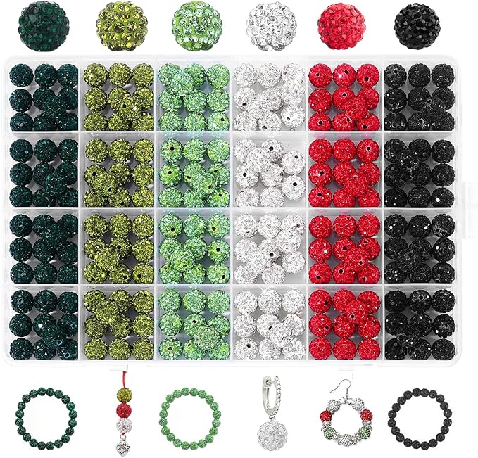 novani 240pcs 10mm Green Rhinestone Beads by novani
