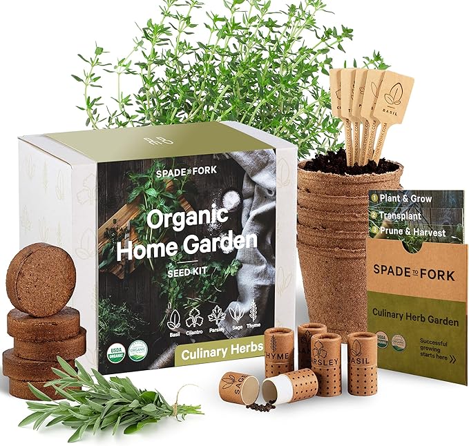 Organic Herb Garden Kit Indoor by ClickformoreSpadeToFork