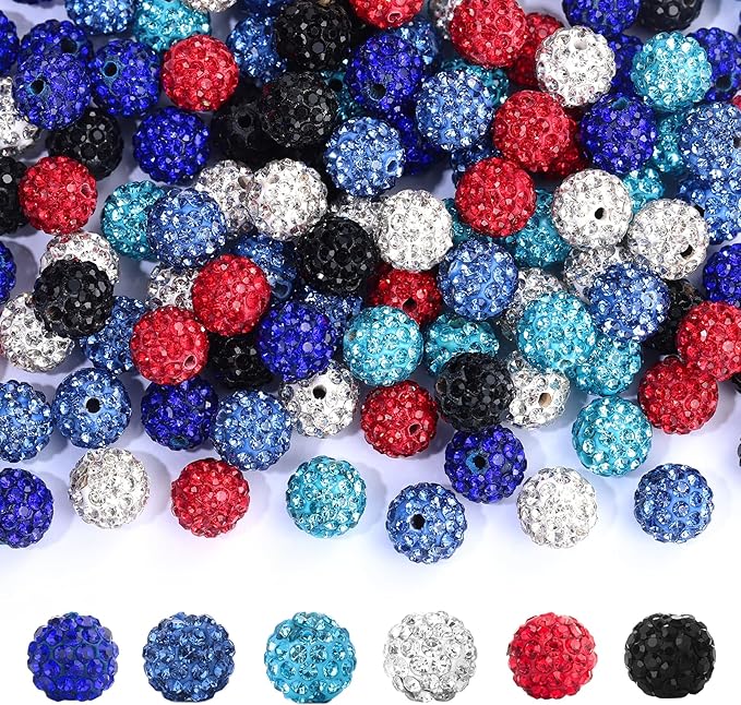 240pcs 10mm Rhinestone Beads for Crafting, Sparkle Clay Beads Crystal Disco - Image 2