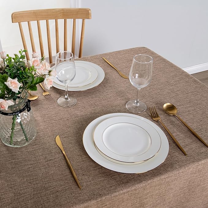 Hiasan Faux Linen Rectangle Tablecloth - Image 3
