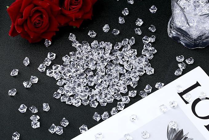 LAIDANLA 500PCS Fake Ice Cubes Clear Acrylic Gems Vase Fillers - Image 3