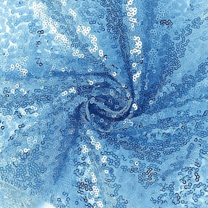 Blue Sequin Backdrop Curtain 2 Pieces 2FTx8FT Glitter Photography Backdrop - Image 7